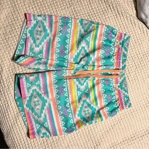 Chubbies Teal and Pink Patterned Shorts